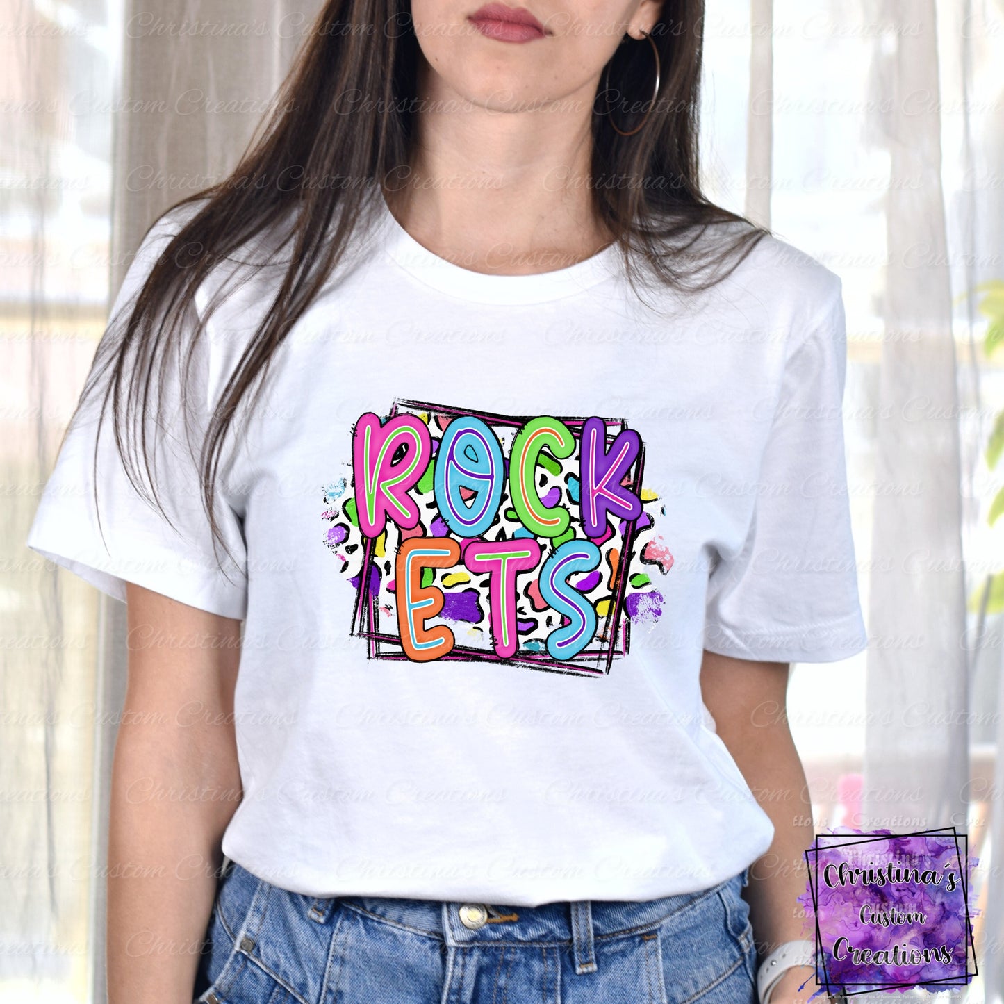 Neon Rockets DTF Transfer | Ready to Press Transfers | School Spirit Transfers | High Quality DTF Transfers | Fast Shipping