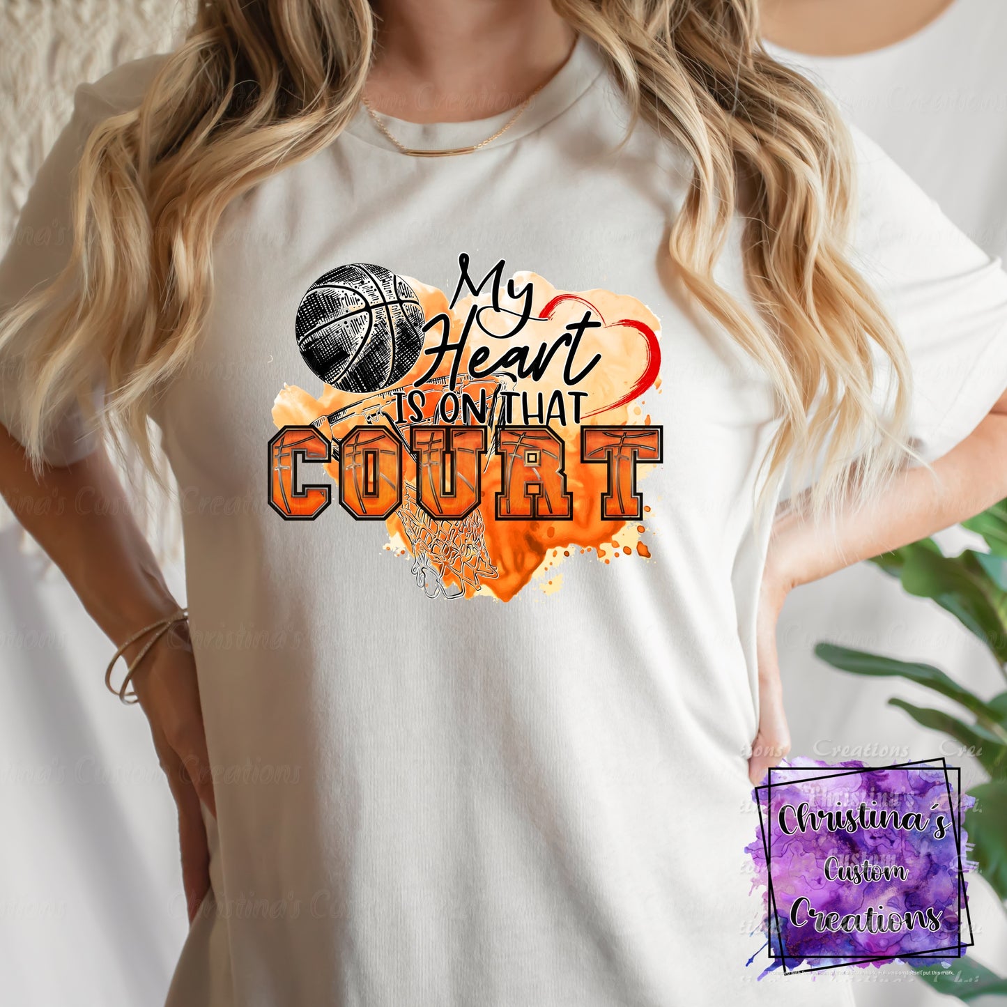My Heart is on that Court T-Shirt | Trendy School Spirit Shirt | Basketball Shirt | Super Soft Shirts for Women | Bella Canvas