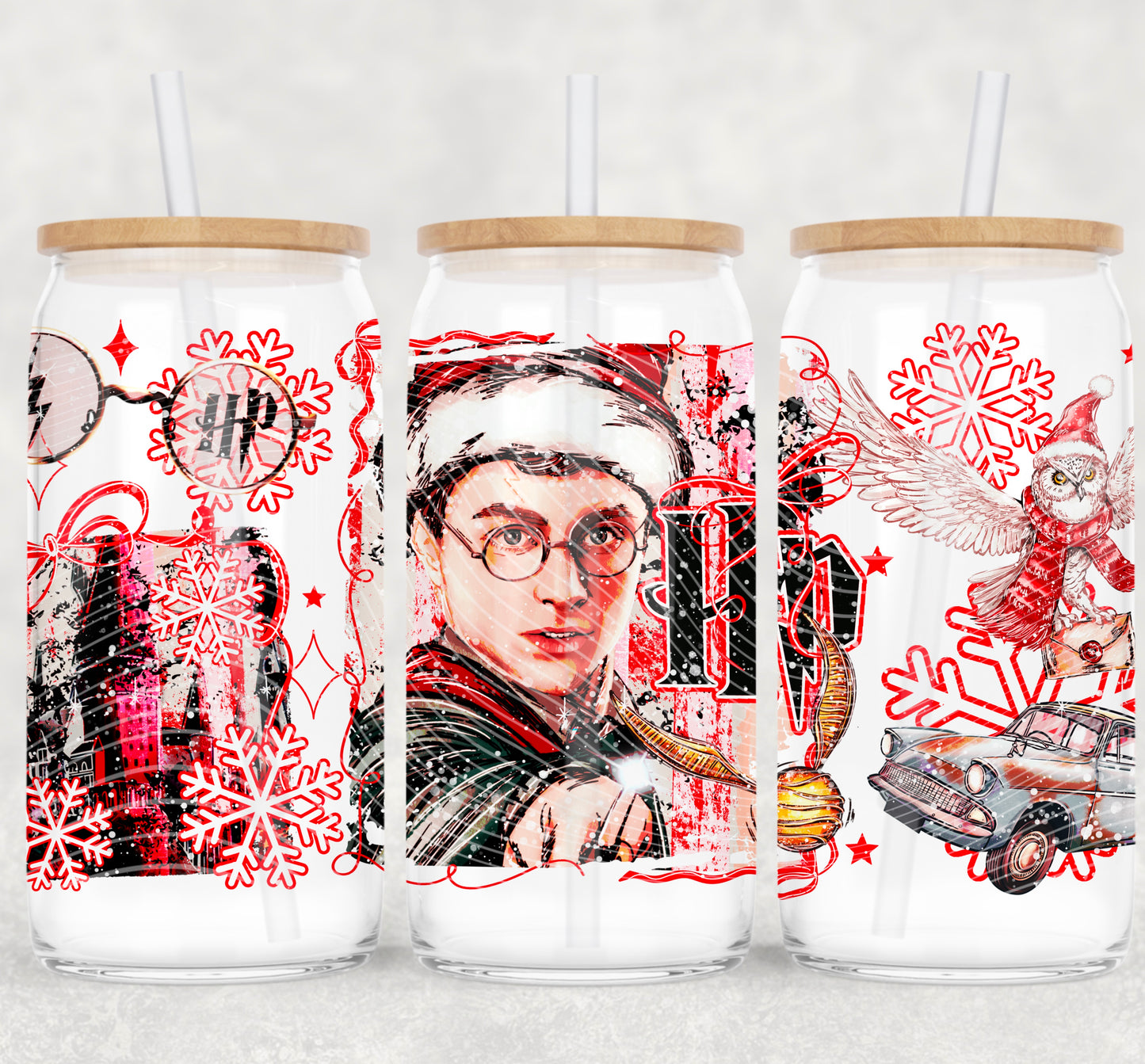 HP Christmas UV DTF Libbey Transfer | Trendy Christmas Libbey Wrap | Ready to Transfer | High Quality | Waterproof UV Transfer