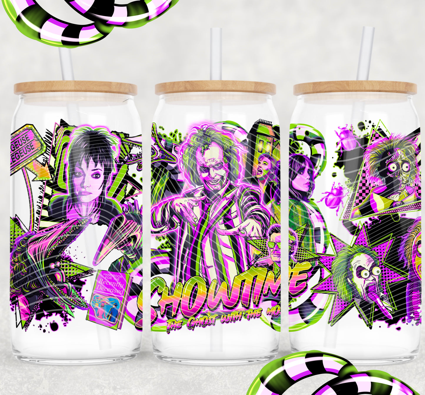 Showtime UV DTF Libbey Transfer | Trendy Halloween Libbey Wrap | Ready to Transfer | High Quality | Waterproof UV Transfer