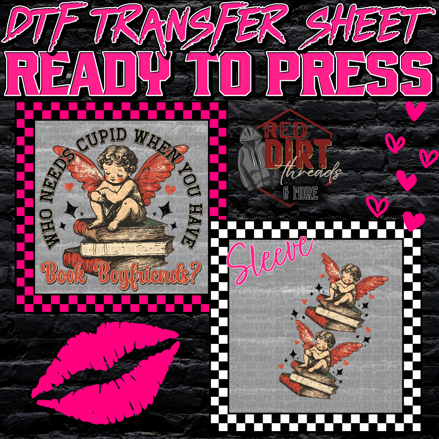 Who Need Cupid When You Have Book Boyfriends DTF Transfer | Trendy Valentine's Day DTF Transfer | High Quality Image Transfers | Ready to Press | Fast Shipping