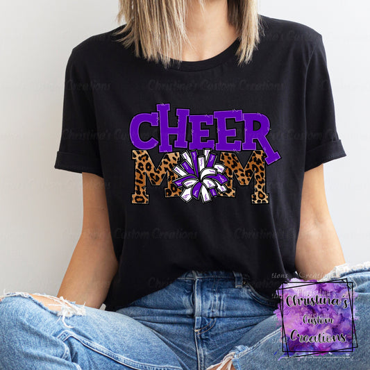 Purple Cheer Mom T-Shirt | Trendy School Spirit Shirt | Fast Shipping | Super Soft Shirts for Men/Women/Kid's | Bella Canvas