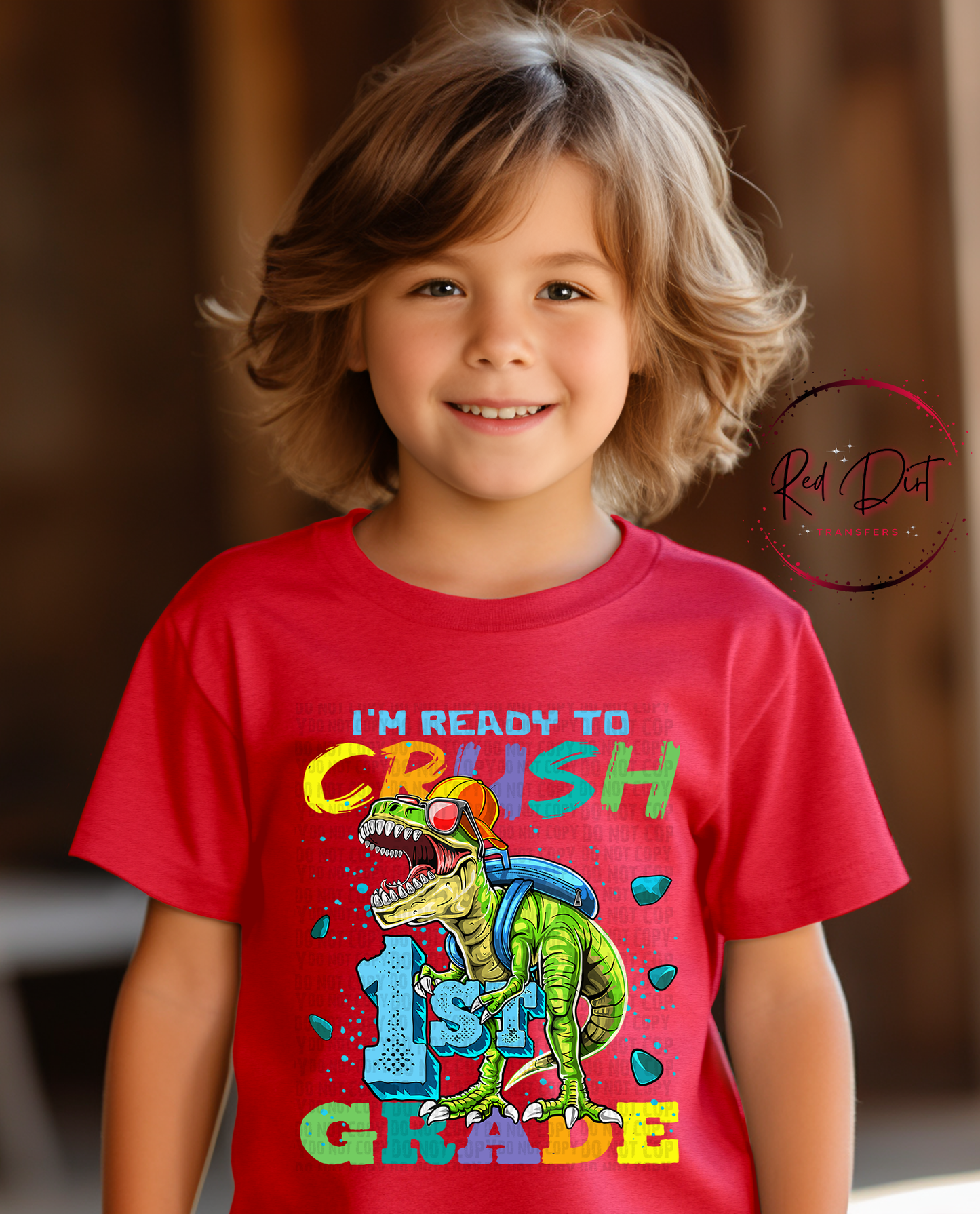 Ready to Crush 1st Grade DTF Transfer, Back To School Heat Transfer, Dinosaur DTF, Cool Back to School Transfer