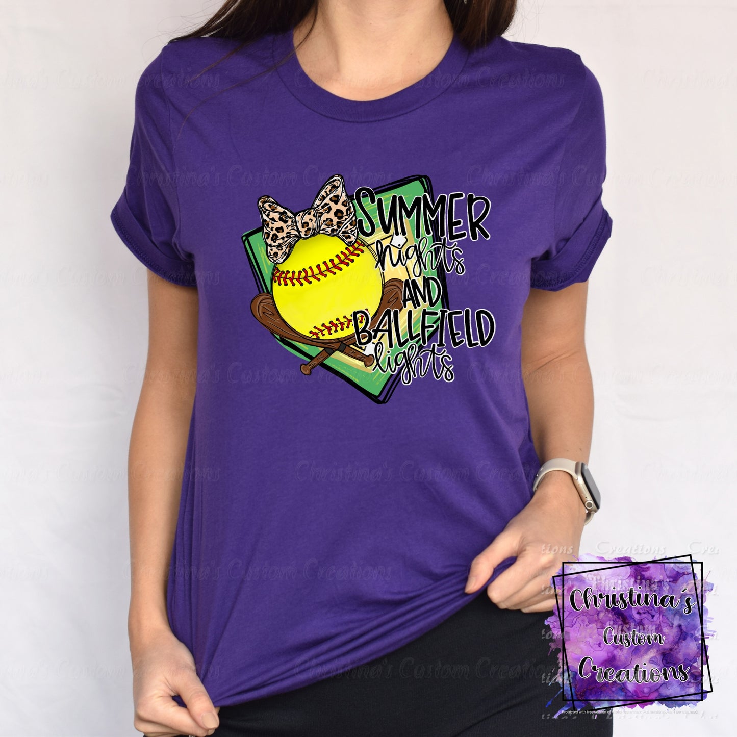 Summer Nights And Ball Field Lights T-Shirt | Trendy Softball Shirt | Fast Shipping | Super Soft Shirts for Men/Women/Kid's | Bella Canvas