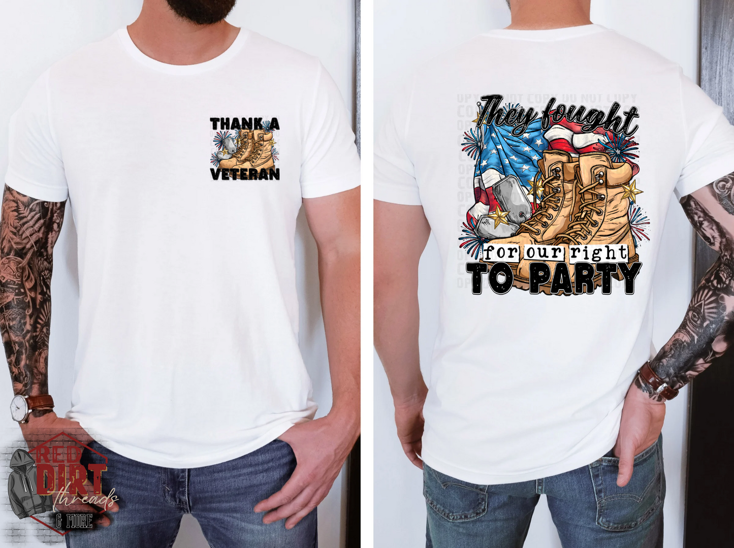 The Fought For Our Right to Party DTF Transfer| Trendy Fourth of July DTF Transfer | High Quality Image Transfers | Ready to Press | Fast Shipping