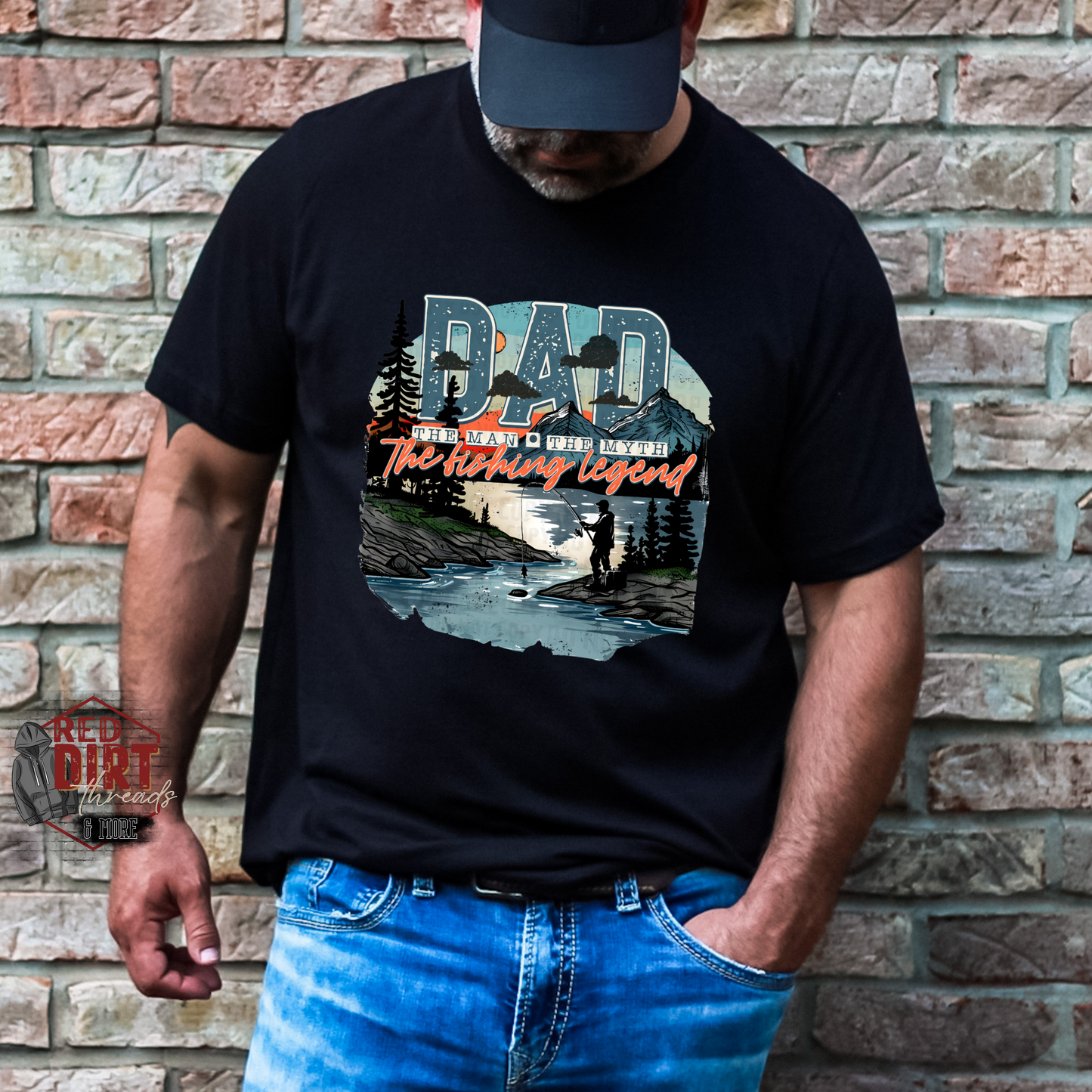 Dad The Man The Myth The Fishing Legend DTF Transfer | Trendy DTF Transfer | High Quality Image Transfers | Ready to Press | Fast Shipping