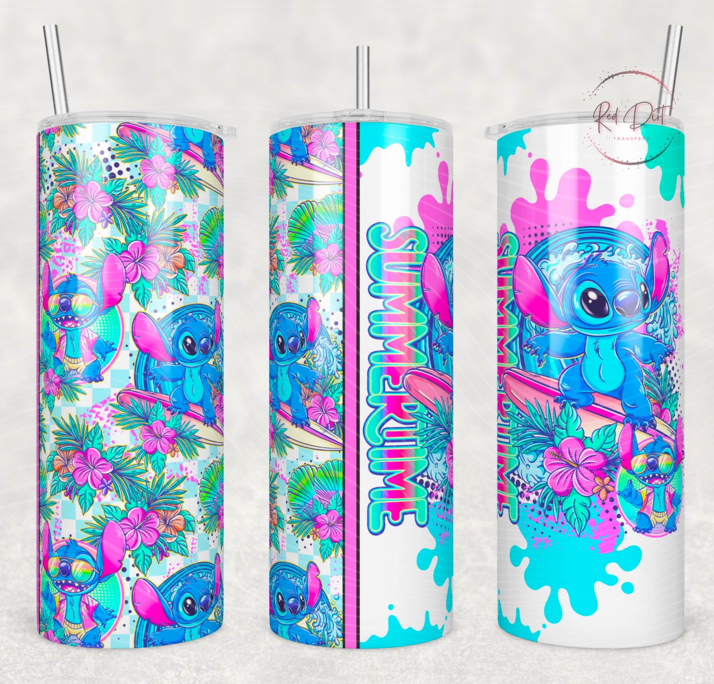 Summertime Insulated Tumbler with Plastic Lid and Sealed Reusable Straw | Trendy Summer Movie Cup | Hot/Cold Tumbler