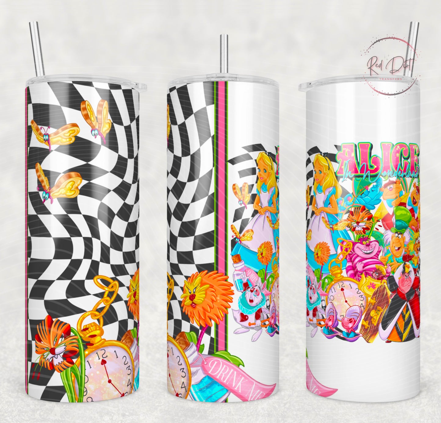 Alice Insulated Tumbler with Plastic Lid and Sealed Reusable Straw | Trendy Throwback Movie Cup | Hot/Cold Tumbler