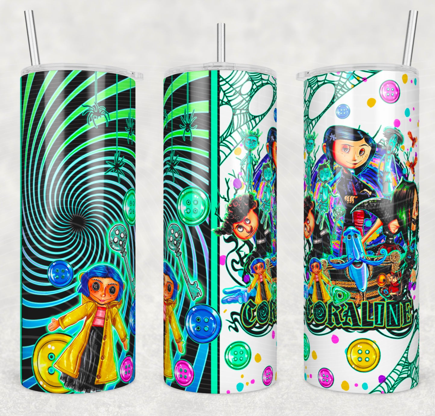 Halloween Movie Insulated Tumbler with Plastic Lid and Sealed Reusable Straw | Trendy Halloween Cup | Hot/Cold Tumbler