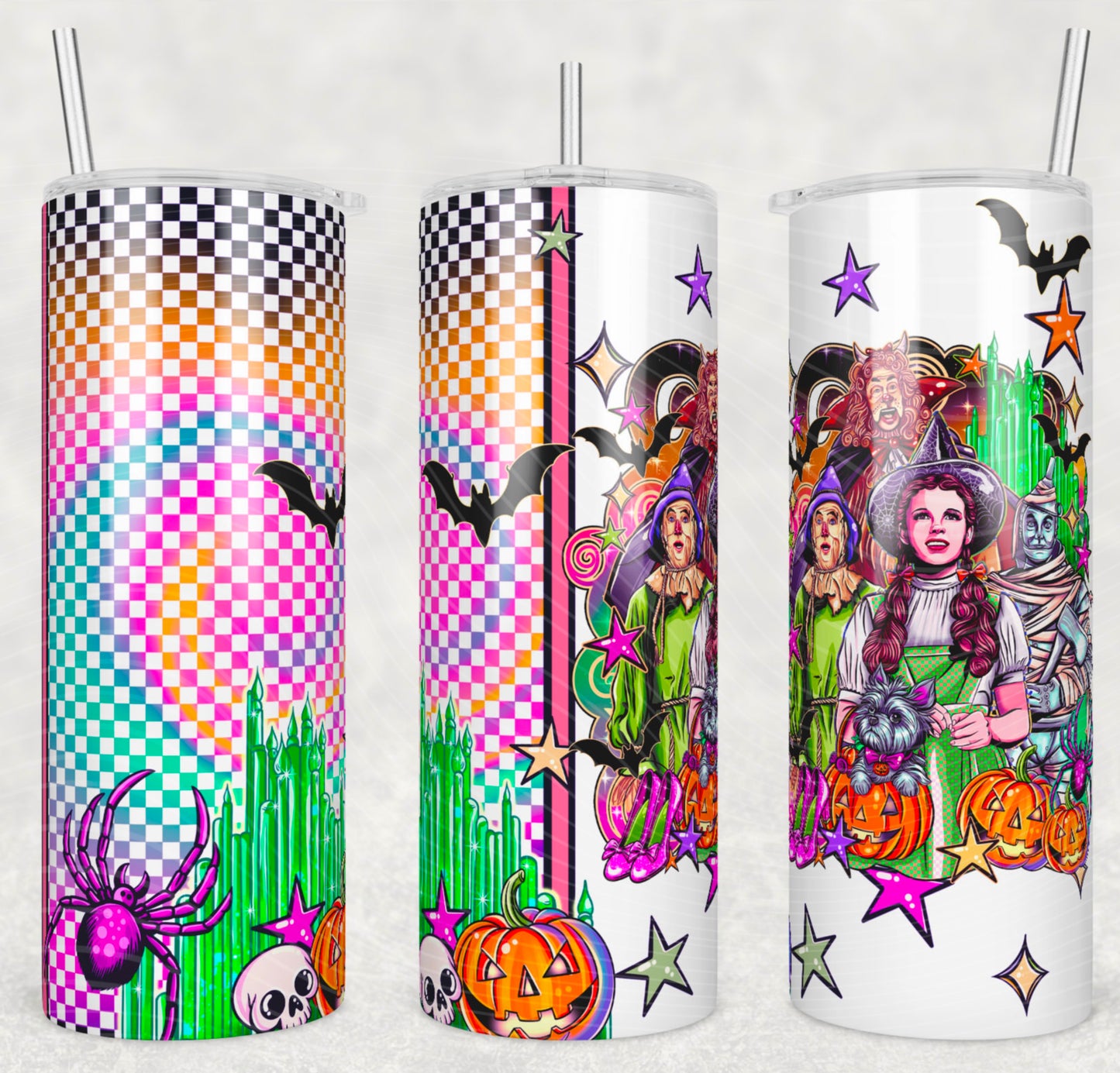 Halloween Wizard Insulated Tumbler with Plastic Lid and Sealed Reusable Straw | Trendy Halloween Cup | Hot/Cold Tumbler