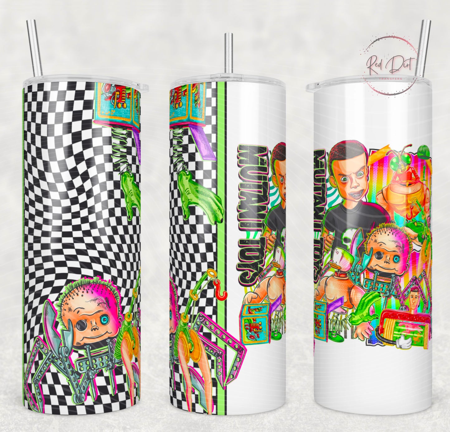 Mutant Toys Insulated Tumbler with Plastic Lid and Sealed Reusable Straw | Trendy Throwback Movie Cup | Hot/Cold Tumbler