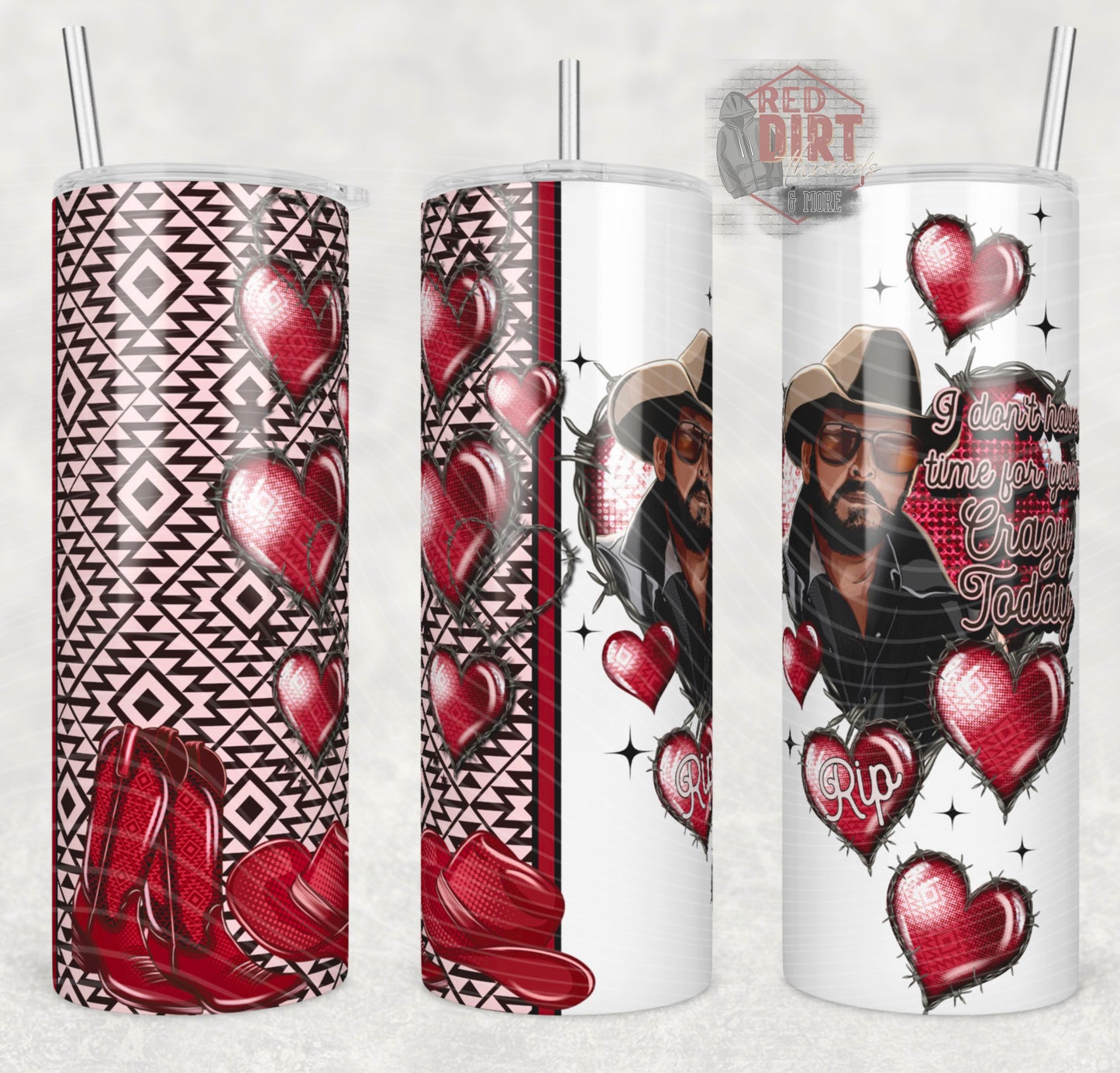 I Don't Have Time For Your Crazy Today Insulated Tumbler with Plastic Lid and Sealed Reusable Straw | Trendy Cup | Hot/Cold Tumbler