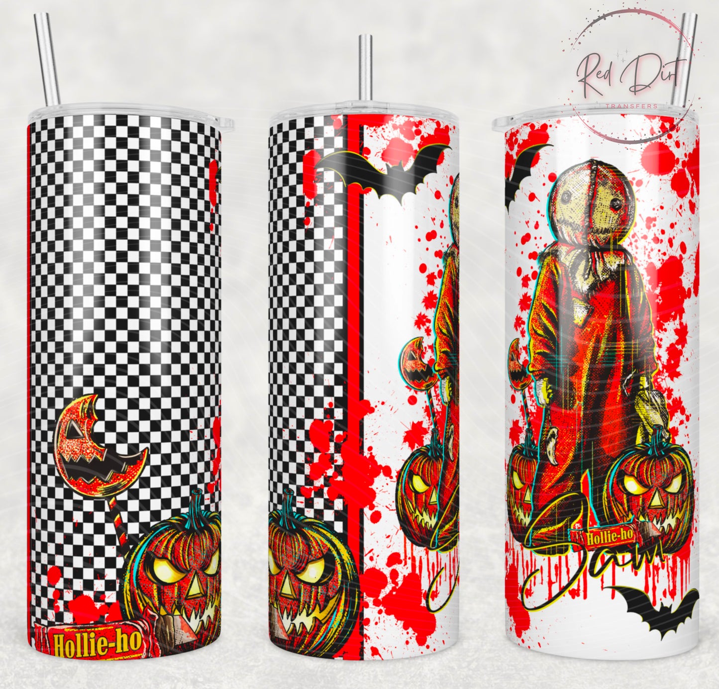 Sam Insulated Tumbler with Plastic Lid and Sealed Reusable Straw | Trendy Horror Characters Cup | Hot/Cold Tumbler