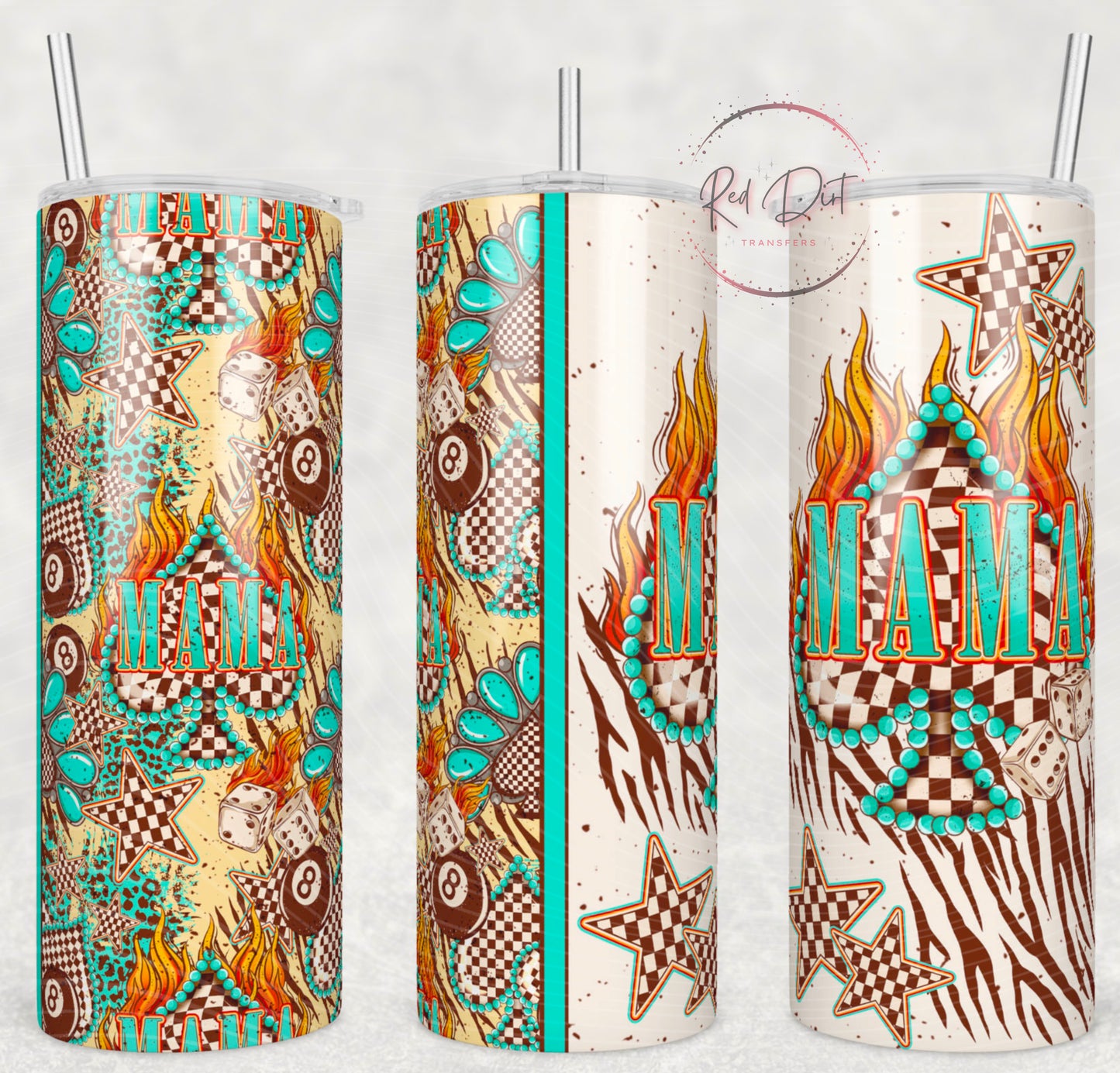 Mama Insulated Tumbler with Plastic Lid and Sealed Reusable Straw | Trendy Mom Cup | Hot/Cold Tumbler