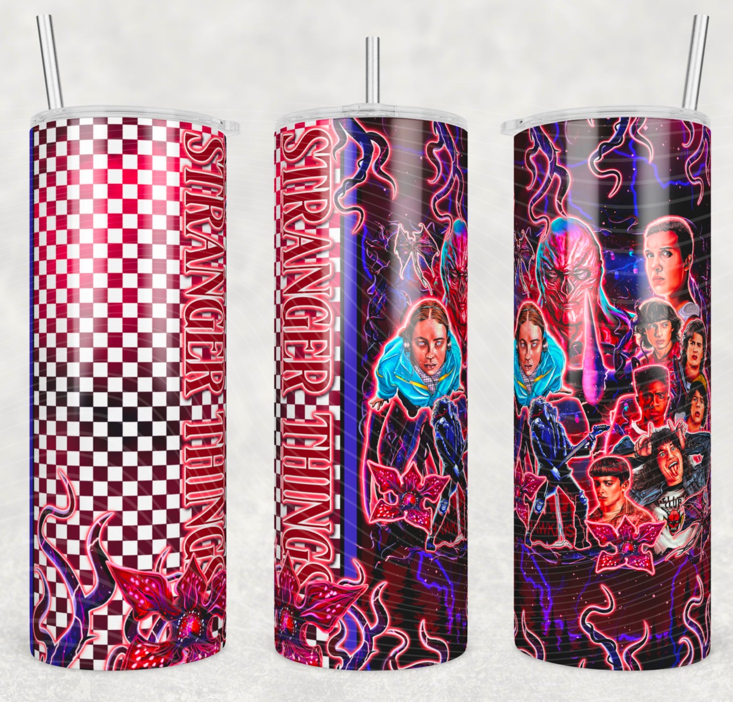 ST Insulated Tumbler with Plastic Lid and Sealed Reusable Straw | Trendy TV Series Cup | Hot/Cold Tumbler