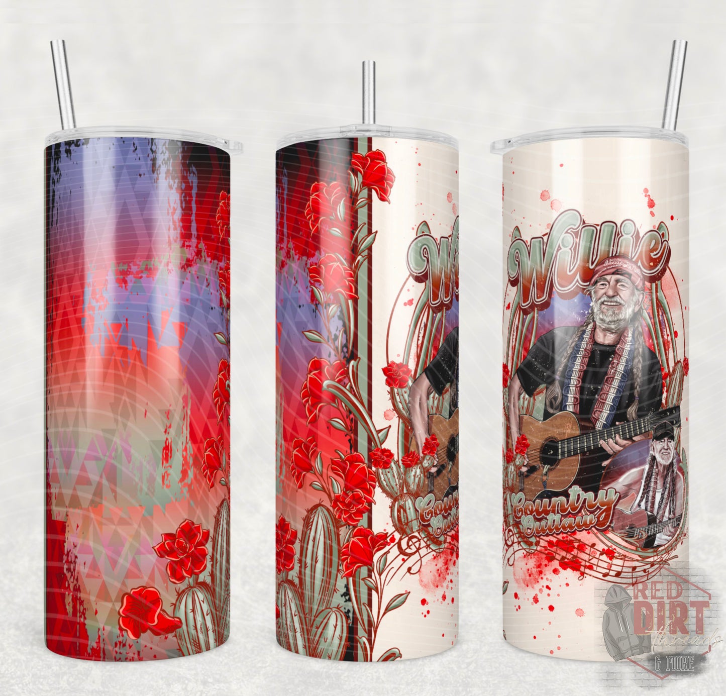 Country Outlaw Insulated Tumbler with Plastic Lid and Sealed Reusable Straw | Trendy Country Music Cup | Hot/Cold Tumbler