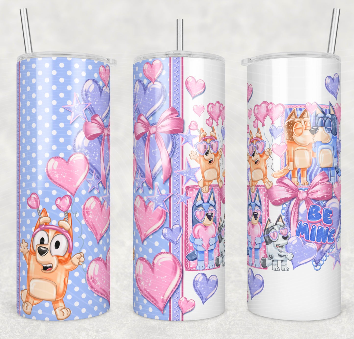 Be Mine Insulated Tumbler with Plastic Lid and Sealed Reusable Straw | Trendy Valentine's Day Cup | Hot/Cold Tumbler