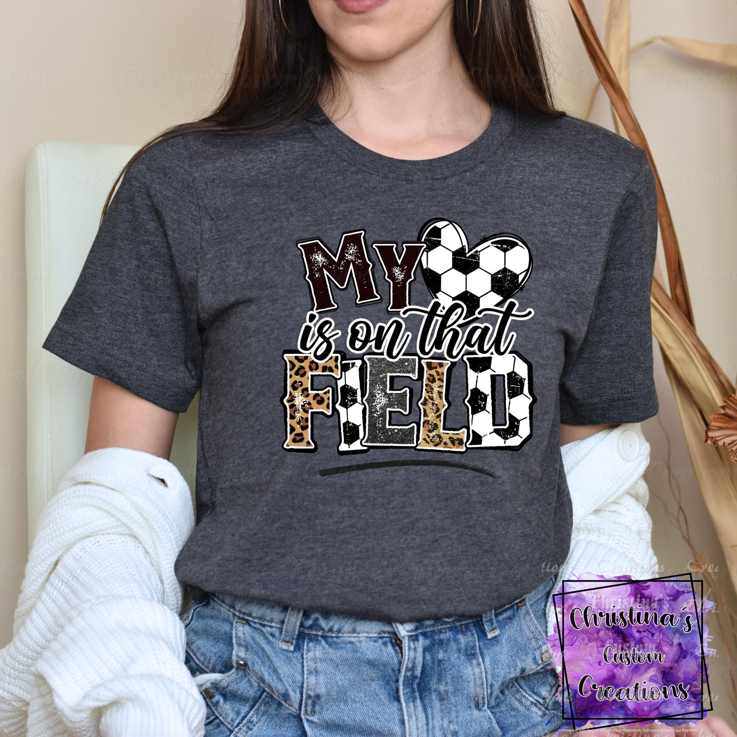 My Heart is on that Field T-Shirt | Trendy Soccer Shirt | Fast Shipping | Super Soft Shirts for Men/Women/Kid's | Bella Canvas