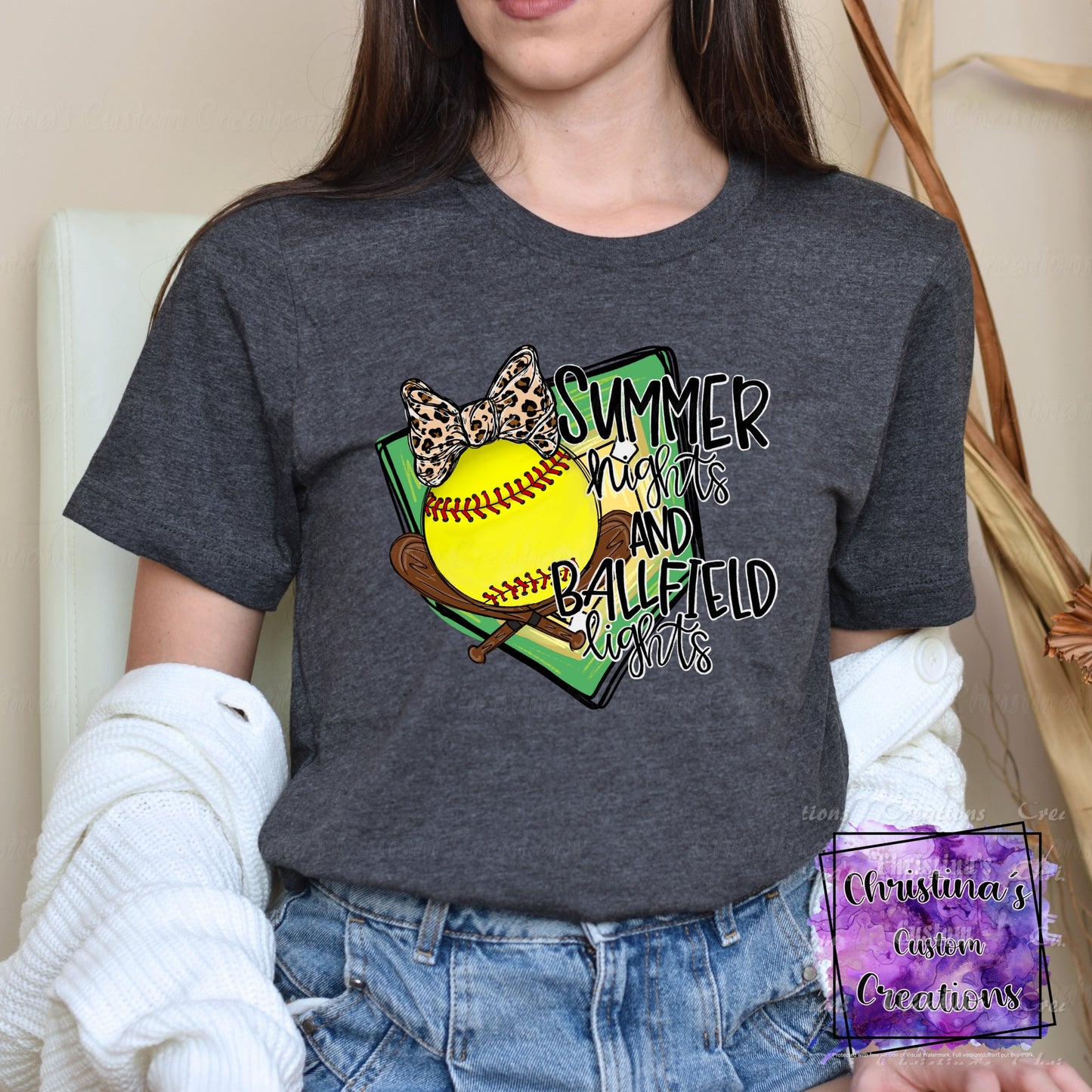 Summer Nights And Ball Field Lights T-Shirt | Trendy Softball Shirt | Fast Shipping | Super Soft Shirts for Men/Women/Kid's | Bella Canvas