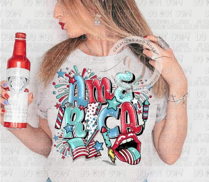 Retro America DTF Transfer | Fourth of July DTF Transfer | High Quality Image Transfers | Ready to Press | Fast Shipping