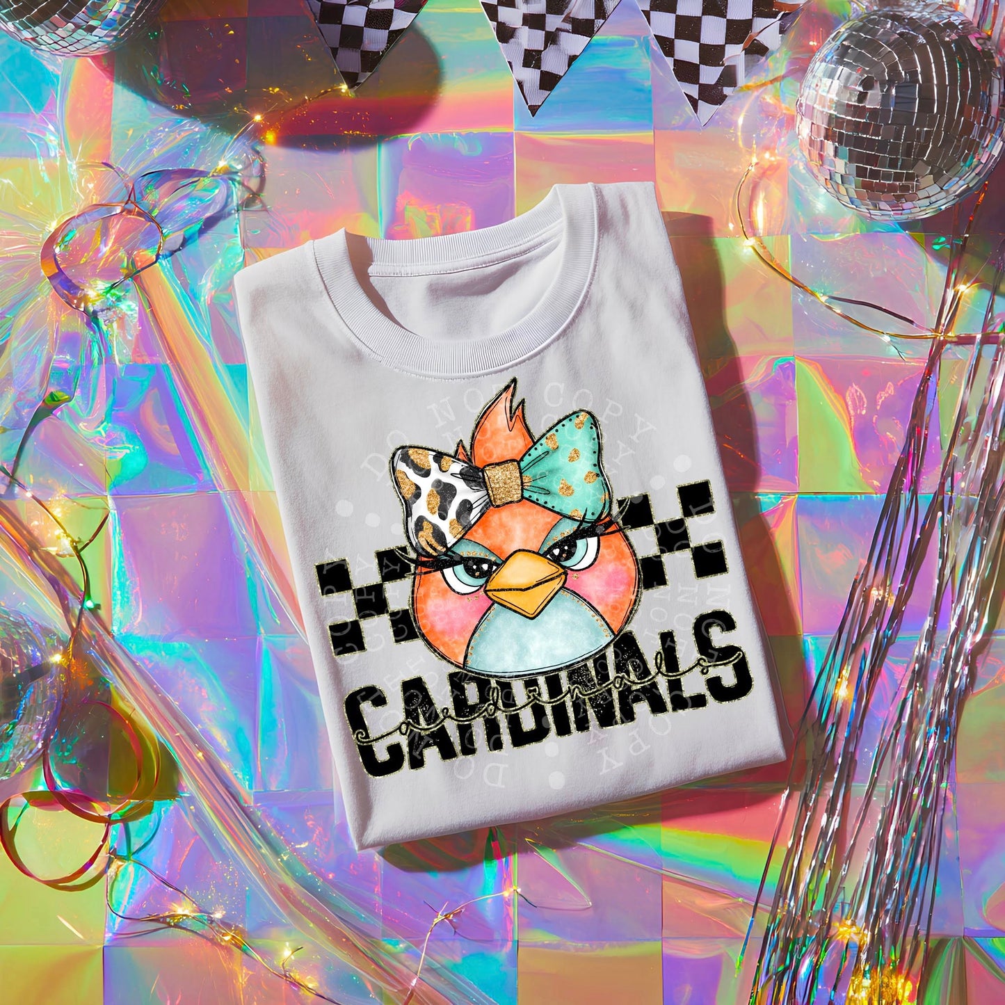 Colorful Cardinals DTF Transfer | Trendy School Spirit DTF Transfer | High Quality Image Transfers | Ready to Press | Instant Peel