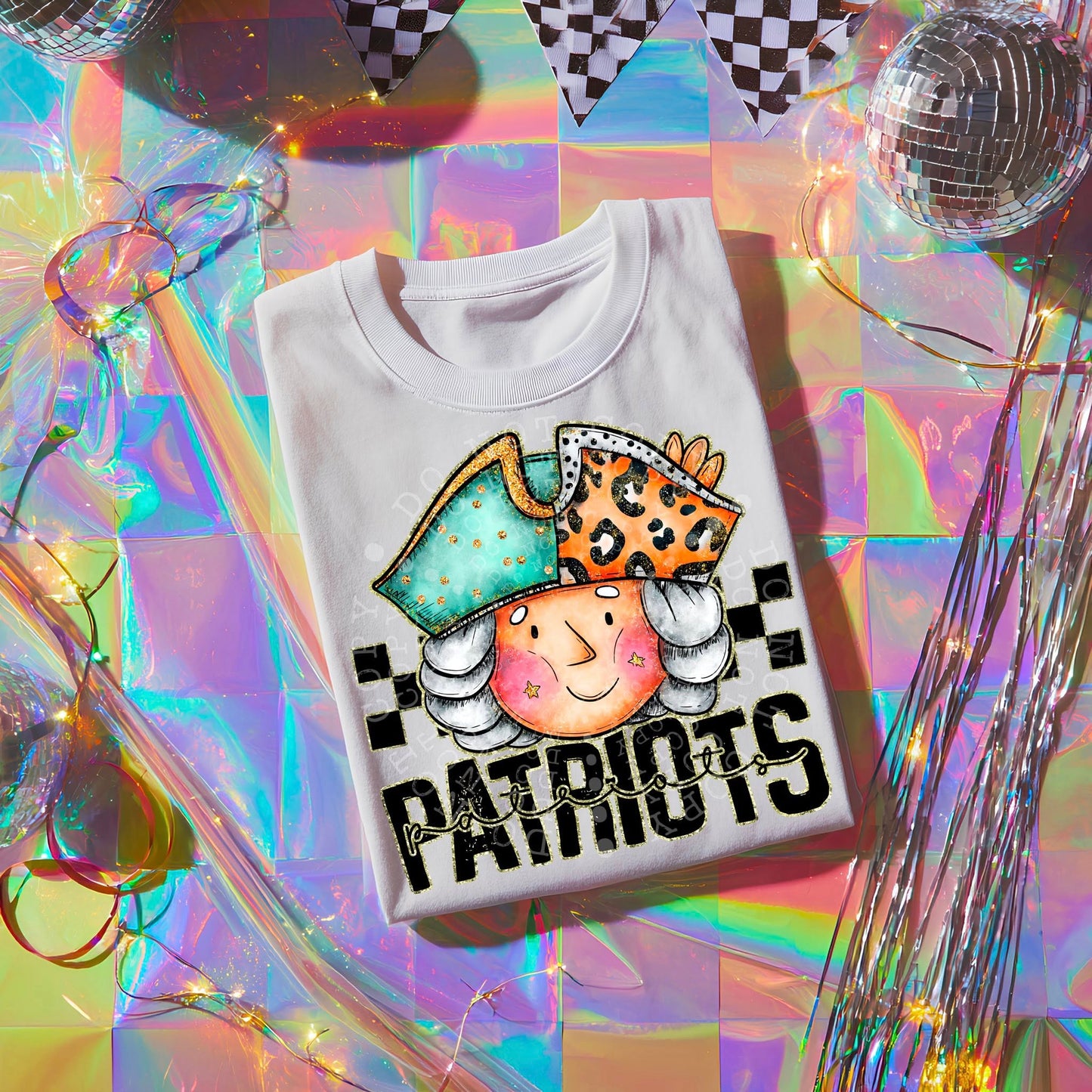 Colorful Patriots DTF Transfer | Trendy School Spirit DTF Transfer | High Quality Image Transfers | Ready to Press | Instant Peel
