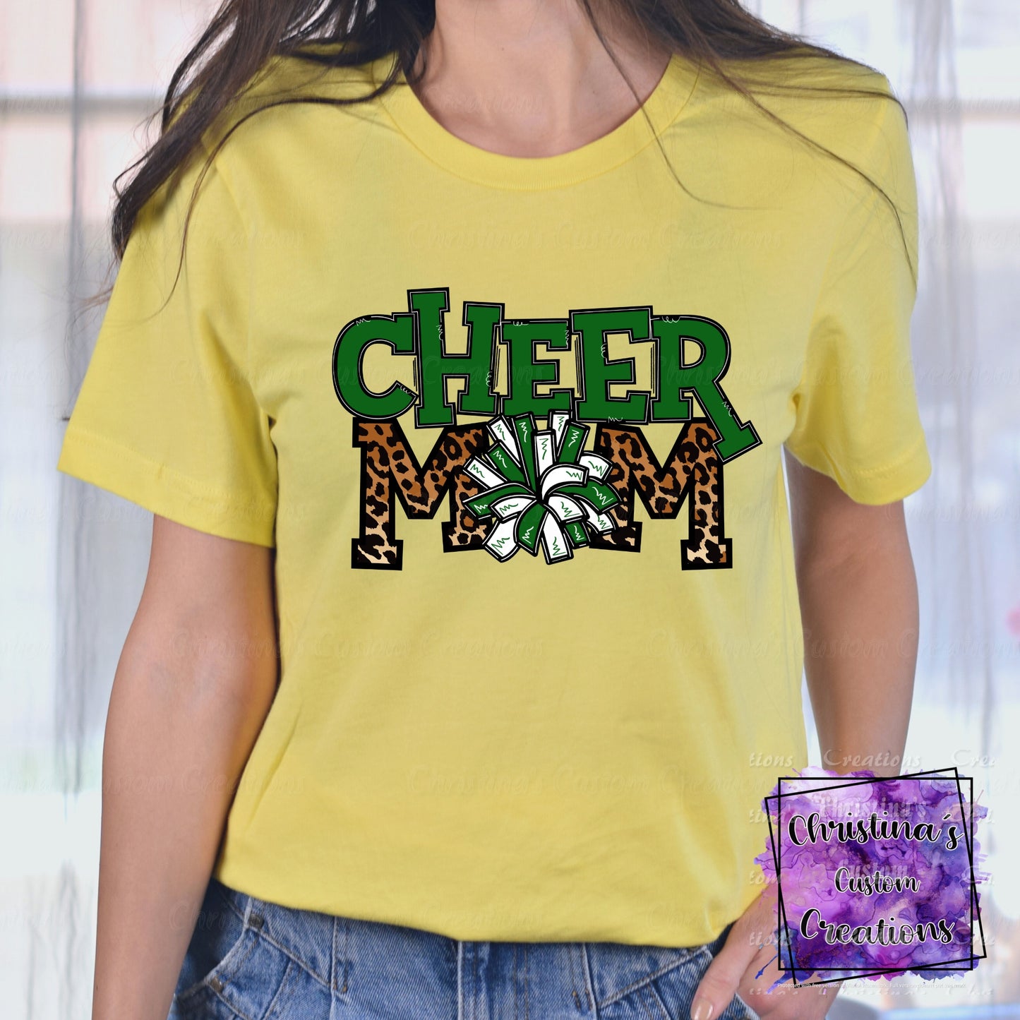 Green Cheer Mom T-Shirt | Trendy School Spirit Shirt | Fast Shipping | Super Soft Shirts for Men/Women/Kid's | Bella Canvas