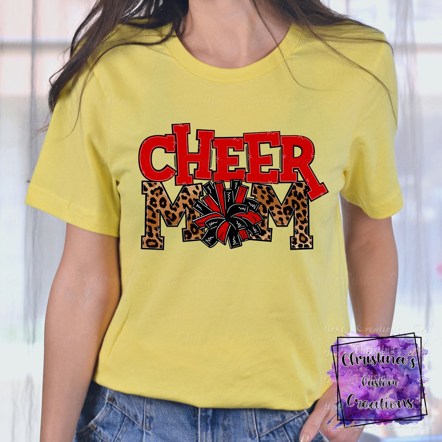 Red Cheer Mom T-Shirt | Trendy School Spirit Shirt | Fast Shipping | Super Soft Shirts for Men/Women/Kid's | Bella Canvas