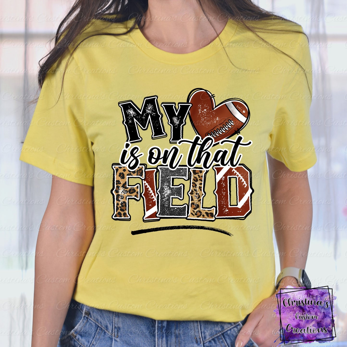 My Heart is on that Field T-Shirt | Trendy Football Shirt | Fast Shipping | Super Soft Shirts for Men/Women/Kid's | Bella Canvas