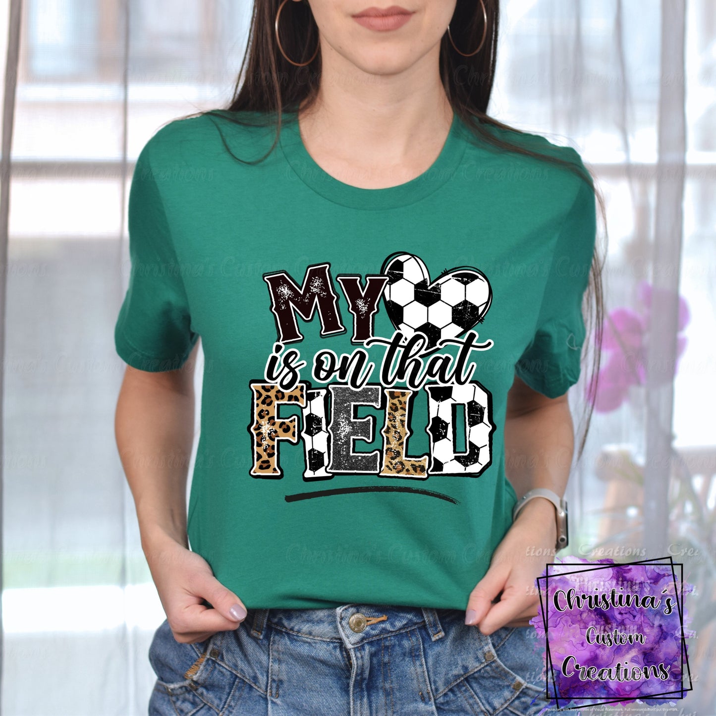 My Heart is on that Field T-Shirt | Trendy Soccer Shirt | Fast Shipping | Super Soft Shirts for Men/Women/Kid's | Bella Canvas