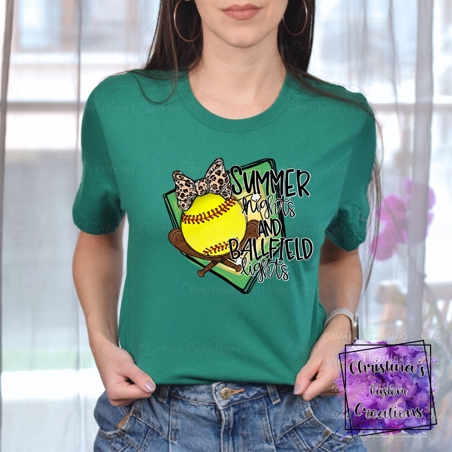 Summer Nights And Ball Field Lights T-Shirt | Trendy Softball Shirt | Fast Shipping | Super Soft Shirts for Men/Women/Kid's | Bella Canvas