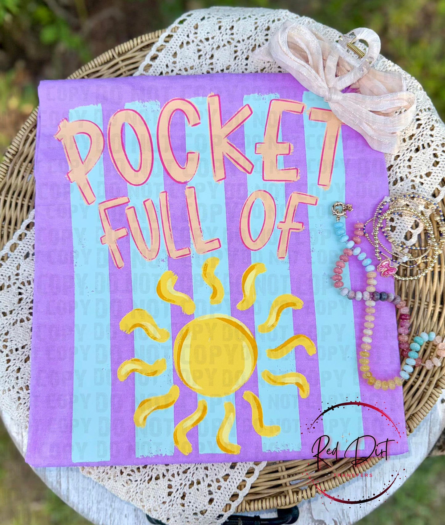 Pocket Full of Sunshine DTF Transfer | Retro Summer Heat Transfer | Sunshine Graphic Transfer | Ready to Press Shirt Transfer | Wholesale DTF