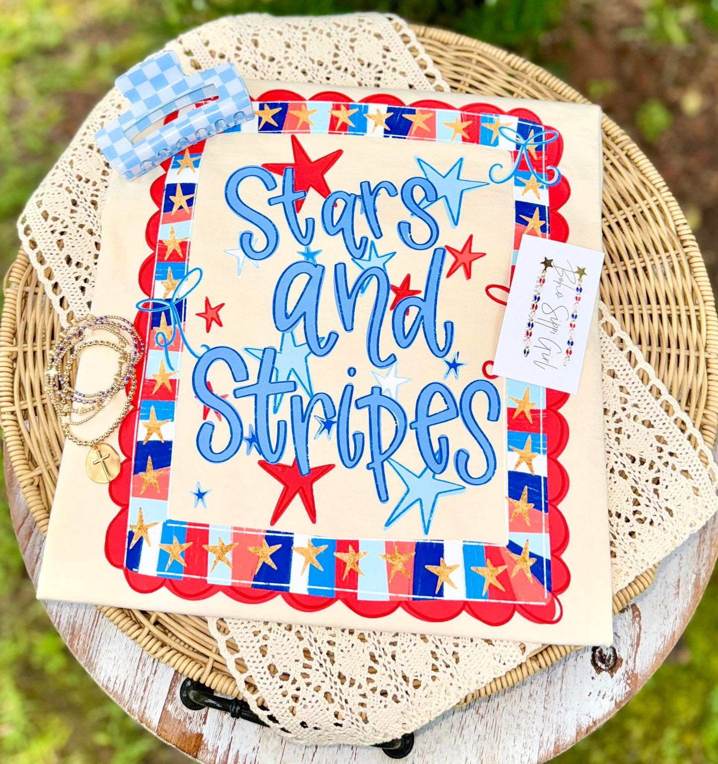 Stars and Stripes DTF Transfer, Patriotic Heat Transfer, Fourth of July Shirt Design, USA Independence Day Transfer, Americana DTF Print