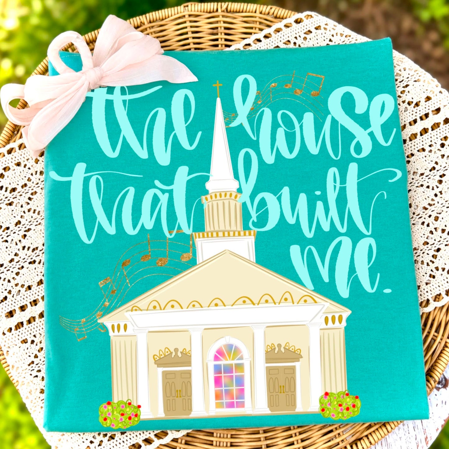 The House That Built Me DTF Transfer | Church Building Christian Heat Transfer | Ready to Press