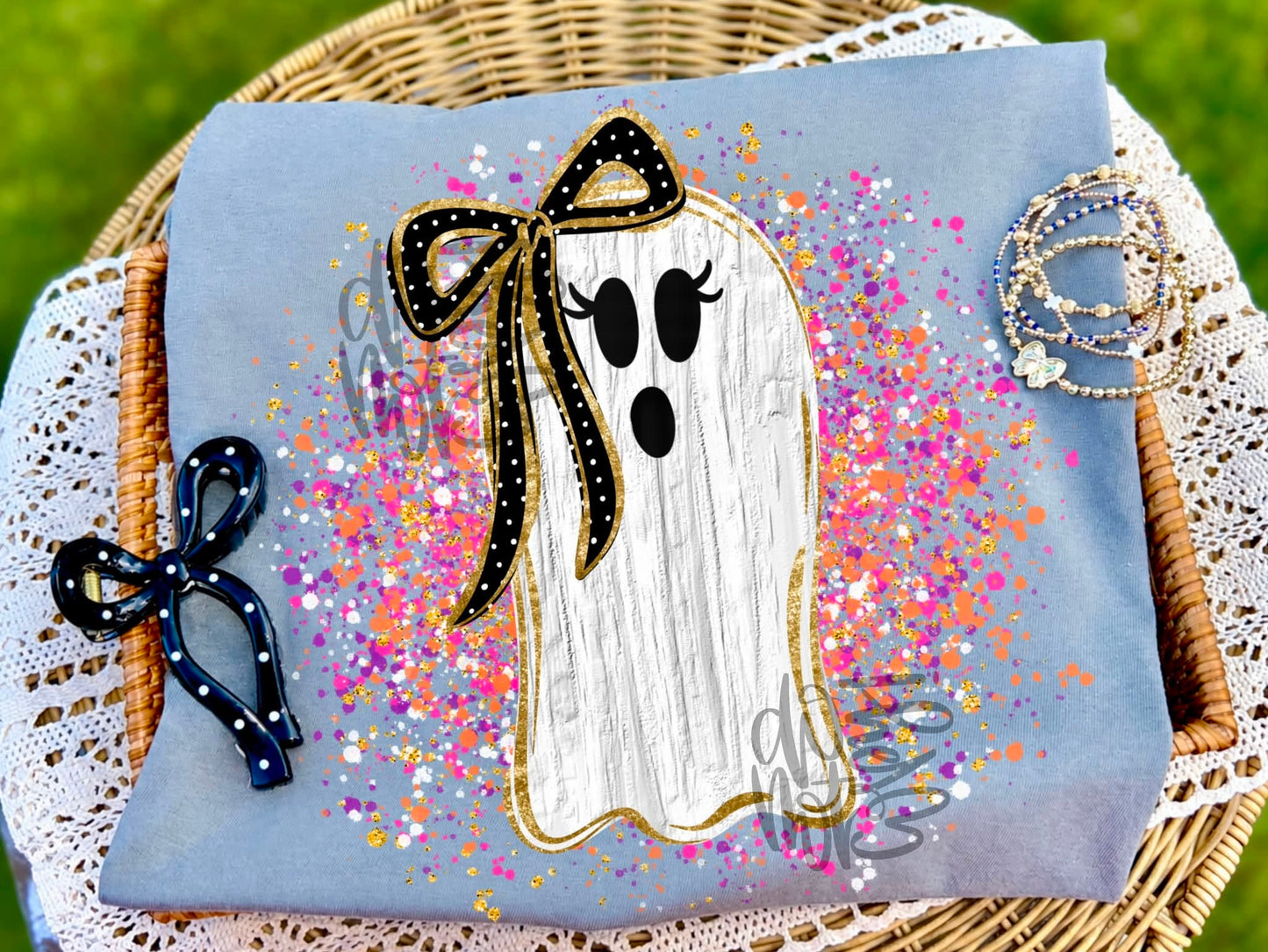Halloween Ghost DTF Transfer, Cute Ghost Shirt Transfer, Spooky Halloween Transfer, Ghost Bow DTF, Girly Halloween Shirt