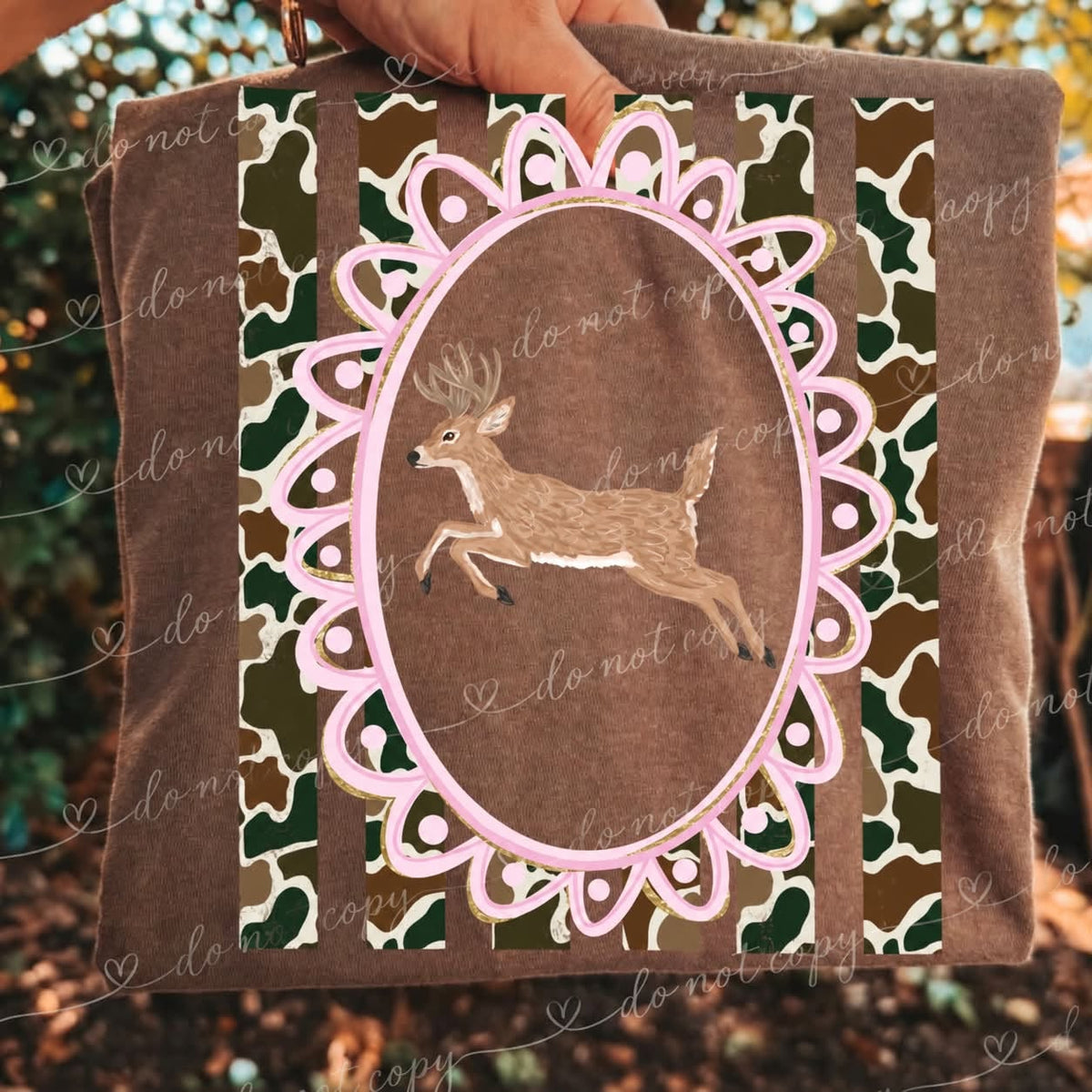 Pink Deer Hunting DTF Transfer, Camo Deer Shirt Transfer, Hunting Girl Transfer, Deer Hunting DTF, Women's Hunting Shirt