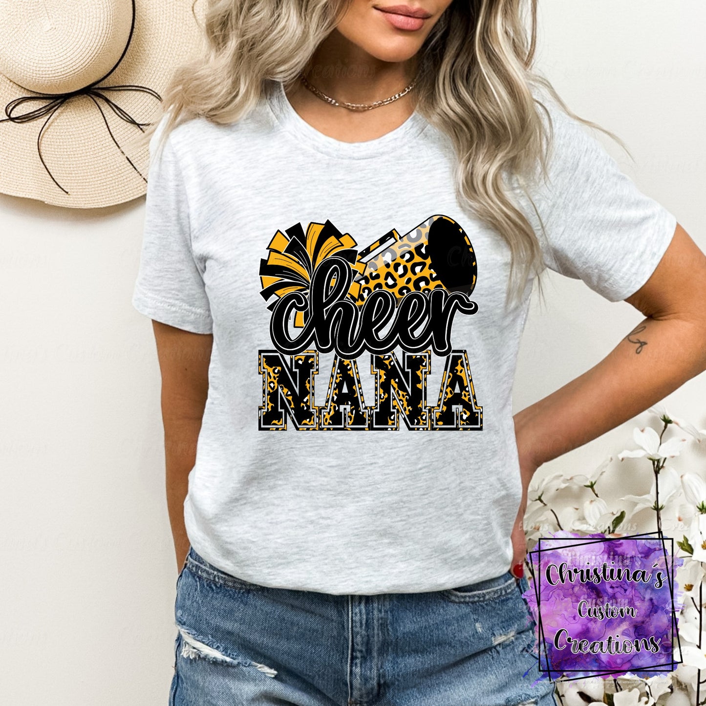 Black and Gold Cheer Nana T-Shirt | Trendy School Spirit Shirt | Fast Shipping | Super Soft Shirts for Men/Women/Kid's | Bella Canvas