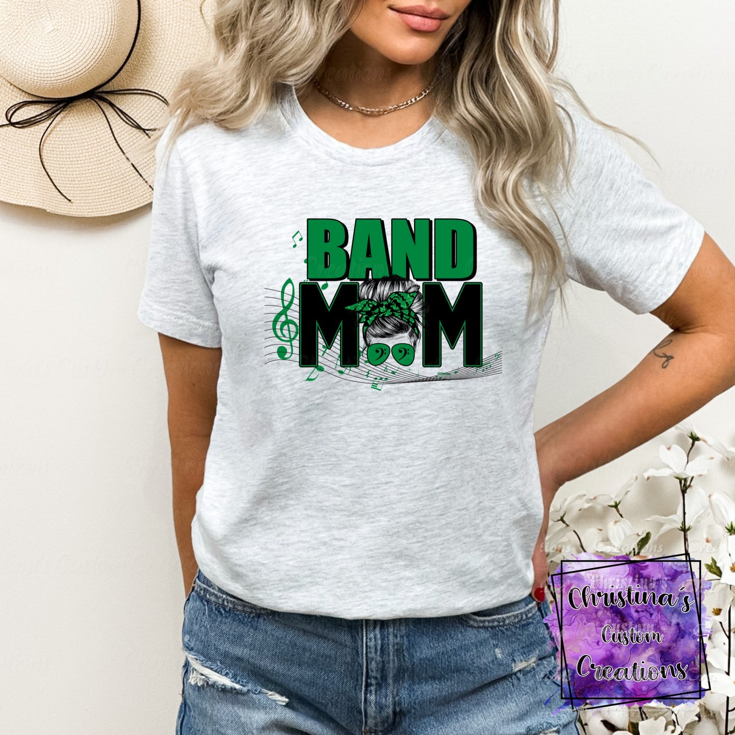 Green Band Mom T-Shirt | Trendy School Spirit Shirt | Fast Shipping | Super Soft Shirts for Men/Women/Kid's | Bella Canvas