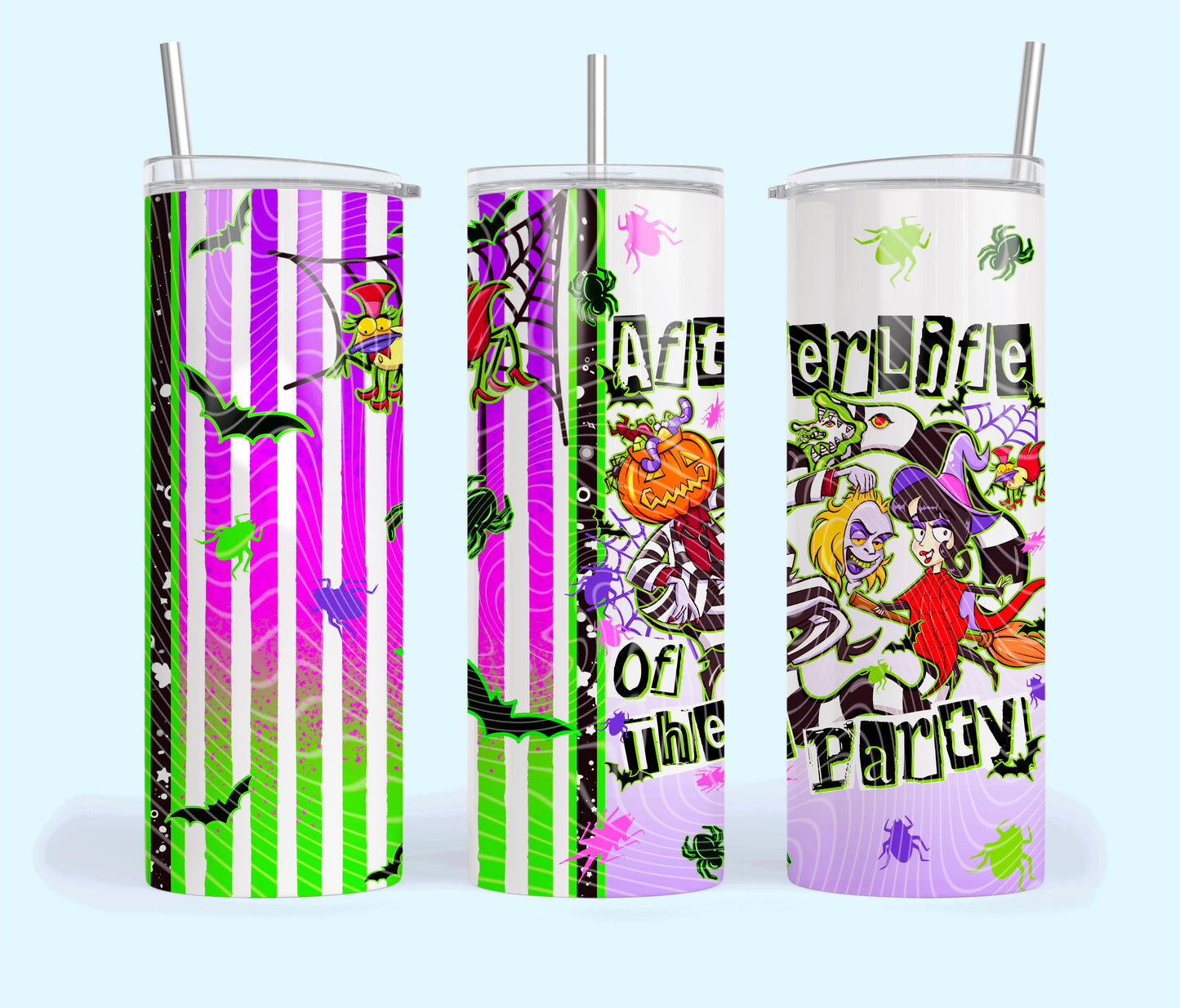 Afterlife of the Party Insulated Tumbler with Plastic Lid and Sealed Reusable Straw | Trendy Halloween Cup | Hot/Cold Tumbler