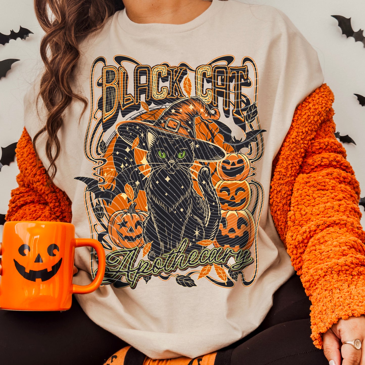 Black Cat Apothecary DTF Transfer | Trendy Spooky DTF Transfer | High Quality Image Transfers | Ready to Press | Instant Peel