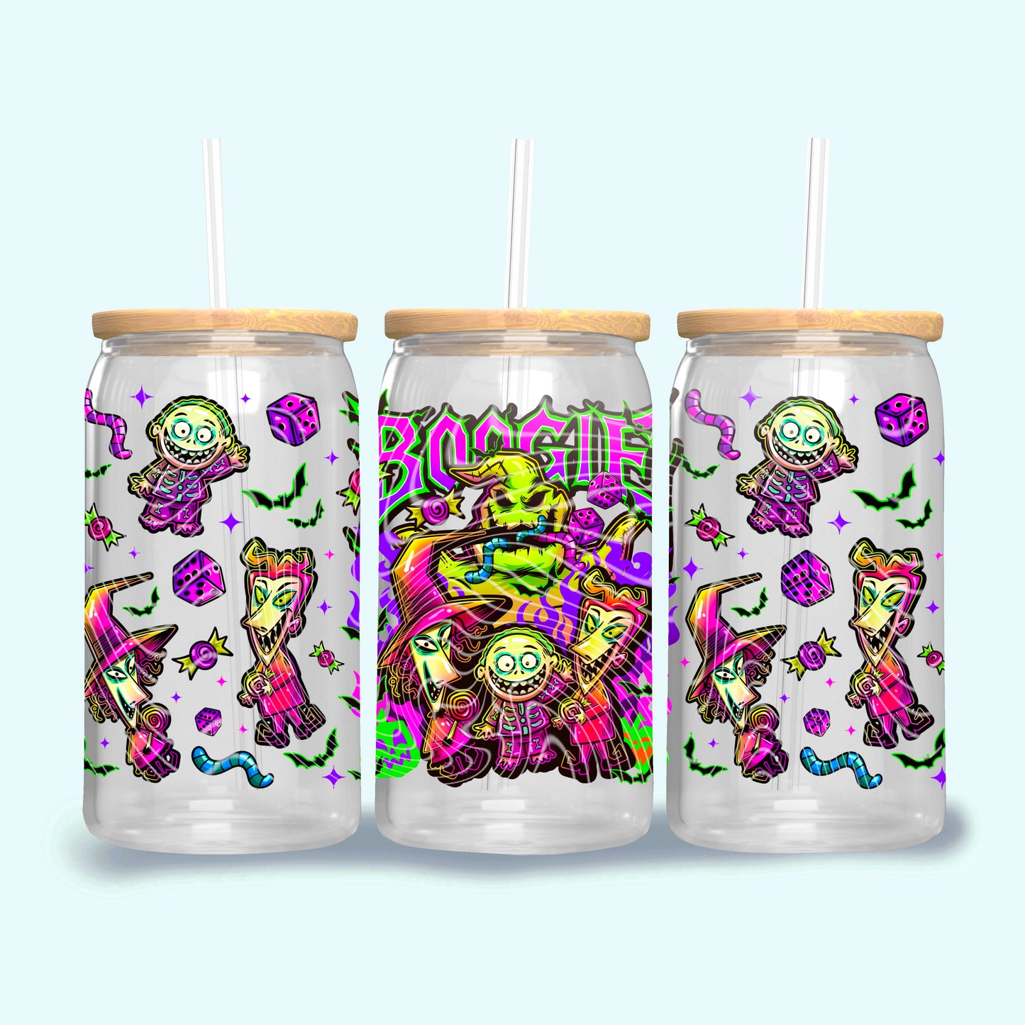 Boogie UV DTF Libbey Transfer | Trendy Halloween Libbey Wrap | Ready to Transfer | High Quality | Waterproof UV Transfer