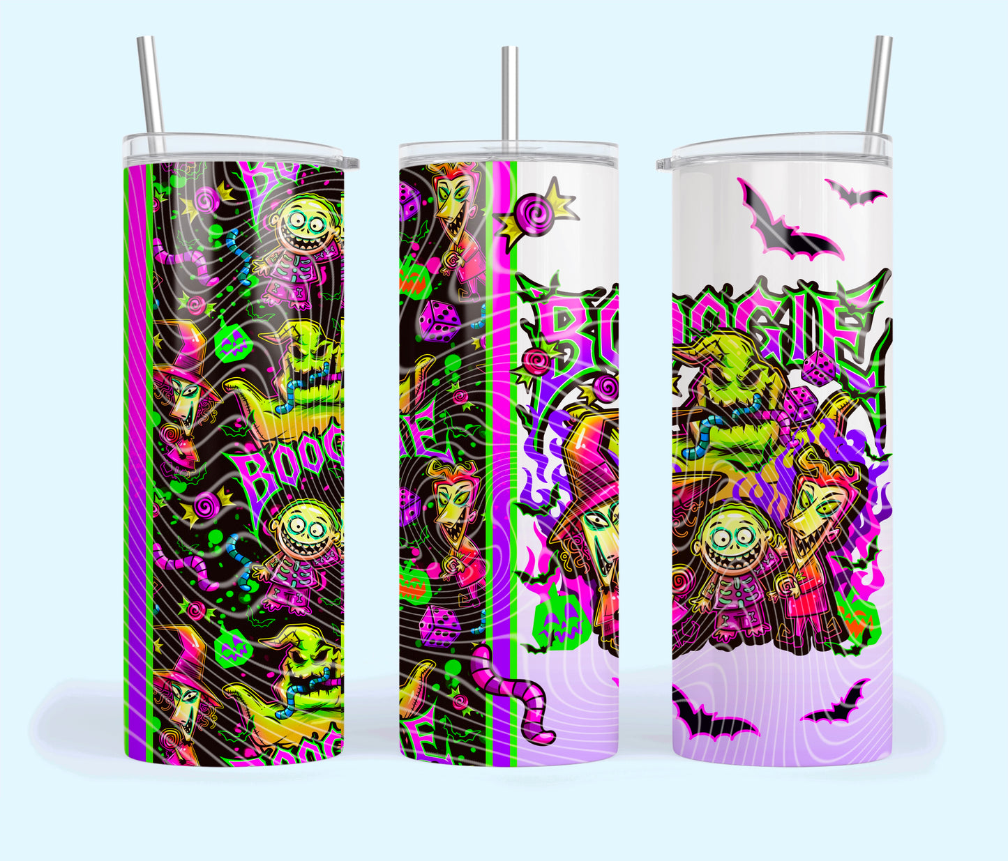 Boogie Insulated Tumbler with Plastic Lid and Sealed Reusable Straw | Trendy Halloween Cup | Hot/Cold Tumbler