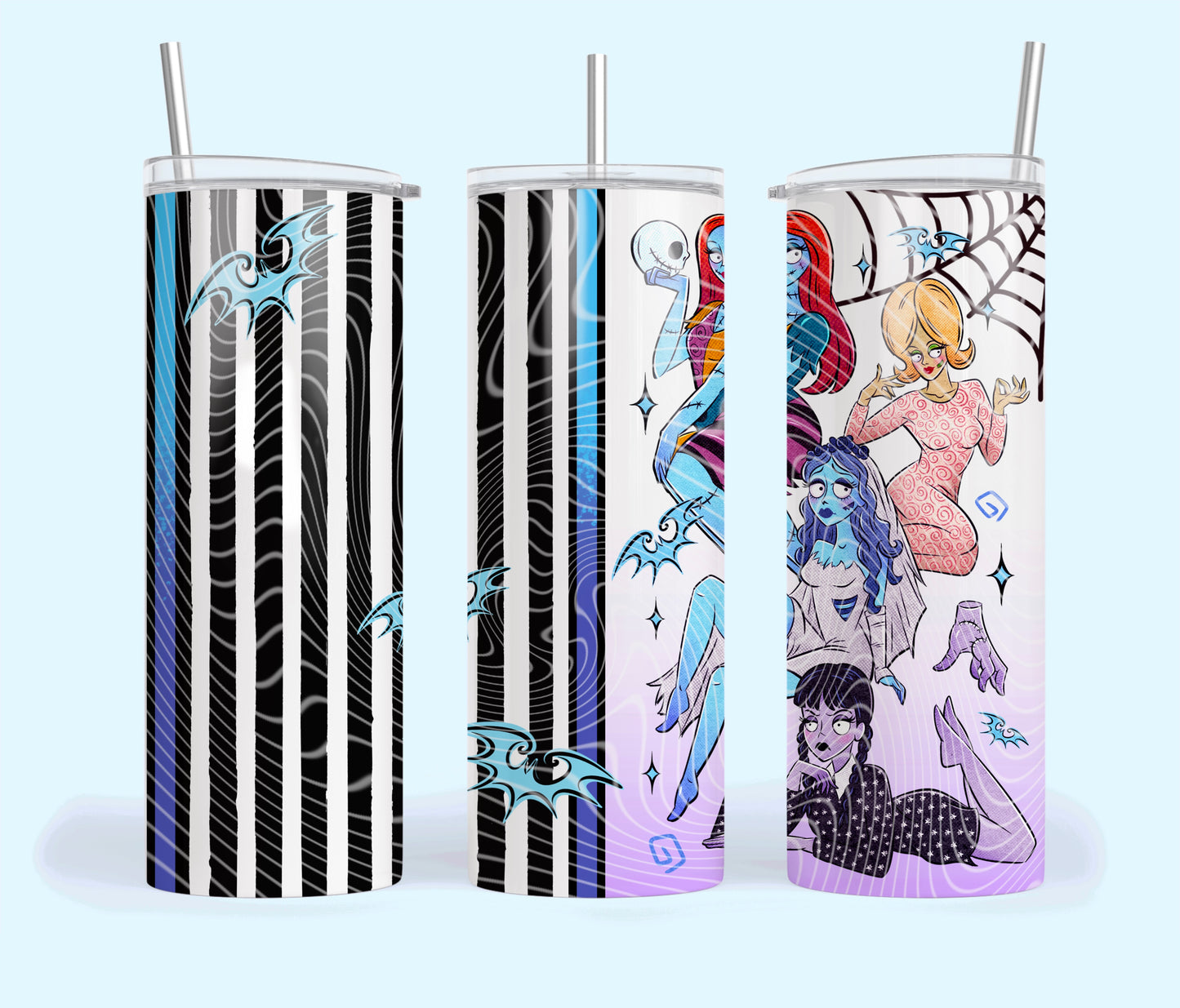 Ghouls Insulated Tumbler with Plastic Lid and Sealed Reusable Straw | Trendy Halloween Cup | Hot/Cold Tumbler