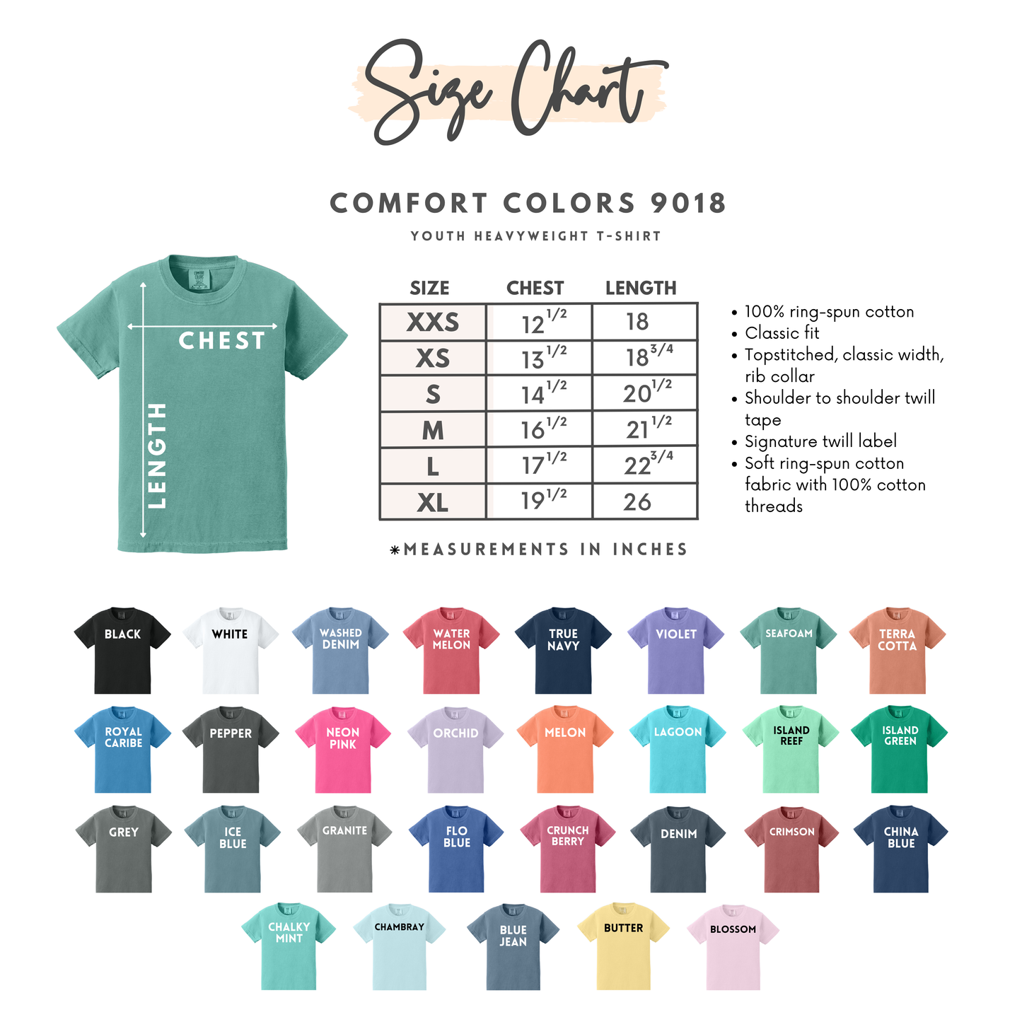 Comfort Colors Youth Blank T-Shirt