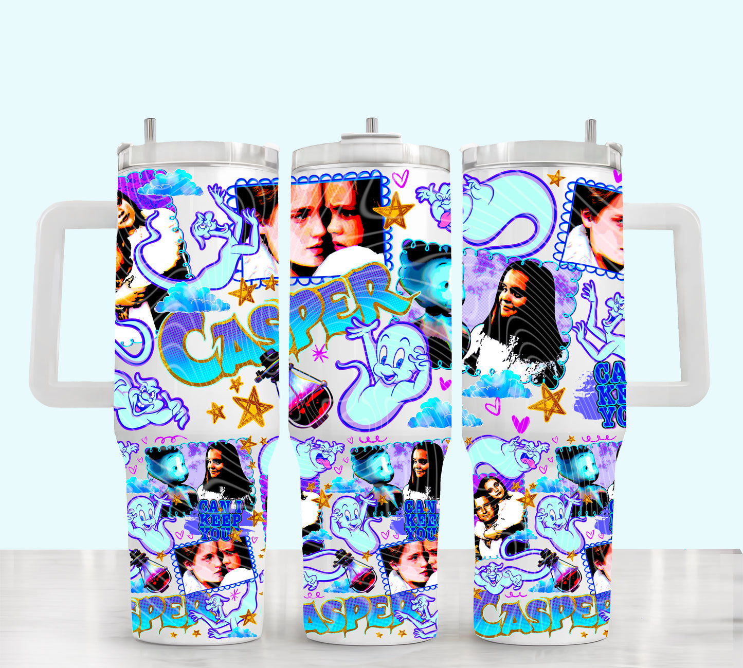 Friendly Ghost UV DTF 40oz Tumbler Transfer | Trendy Halloween Tumbler Wrap | Ready to Transfer | High Quality | Waterproof UV Transfer
