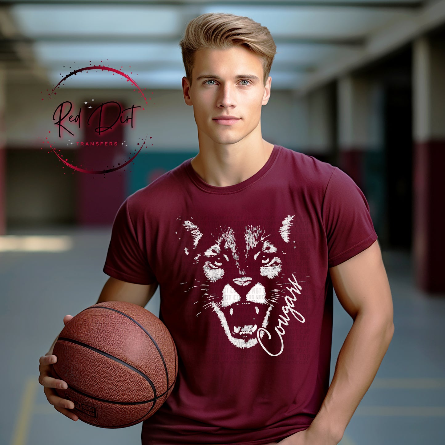 Aggressive Cougar Mascot DTF Transfer, School Spirit Mascot Transfer, Sports Team Cougar Design, Ready To Press Mascot Transfer