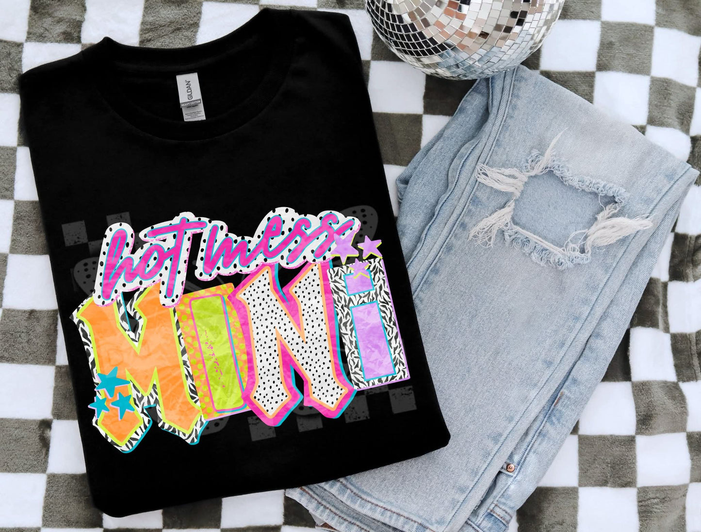 Hot Mess Mini DTF Transfer Ready to Press | Trendy Kids DTF Design | Matching Mama Mini Transfer | Red Dirt Transfers