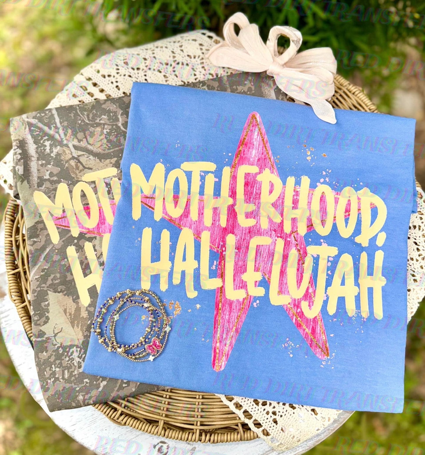 Motherhood Hallelujah DTF Transfer, Christian Mom Shirt Design, Faith Based Graphic Transfer, Trendy Religious Print, Ready to Press