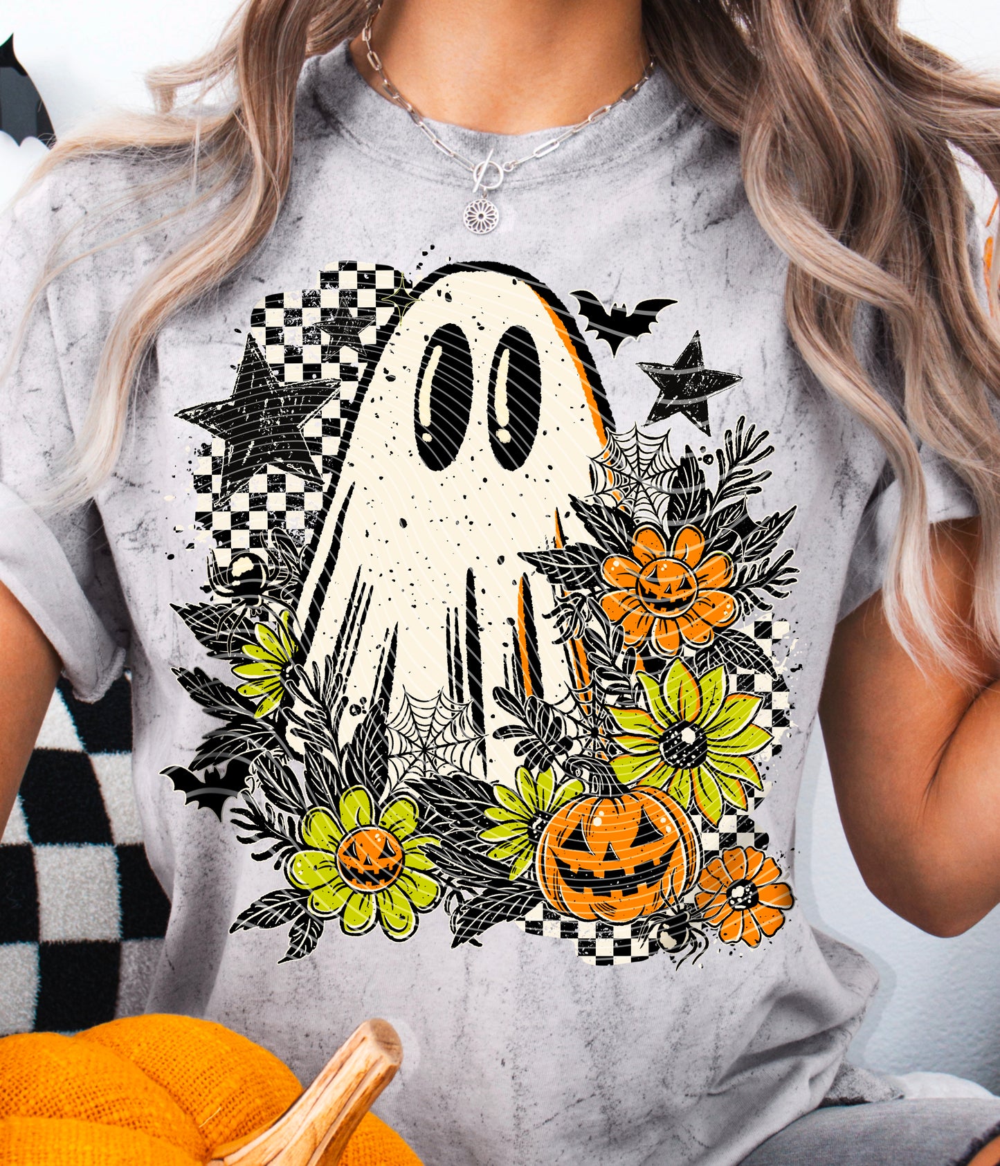 Floral Ghostie DTF Transfer | Trendy Halloween DTF Transfer | High Quality Image Transfers | Ready to Press | Instant Peel