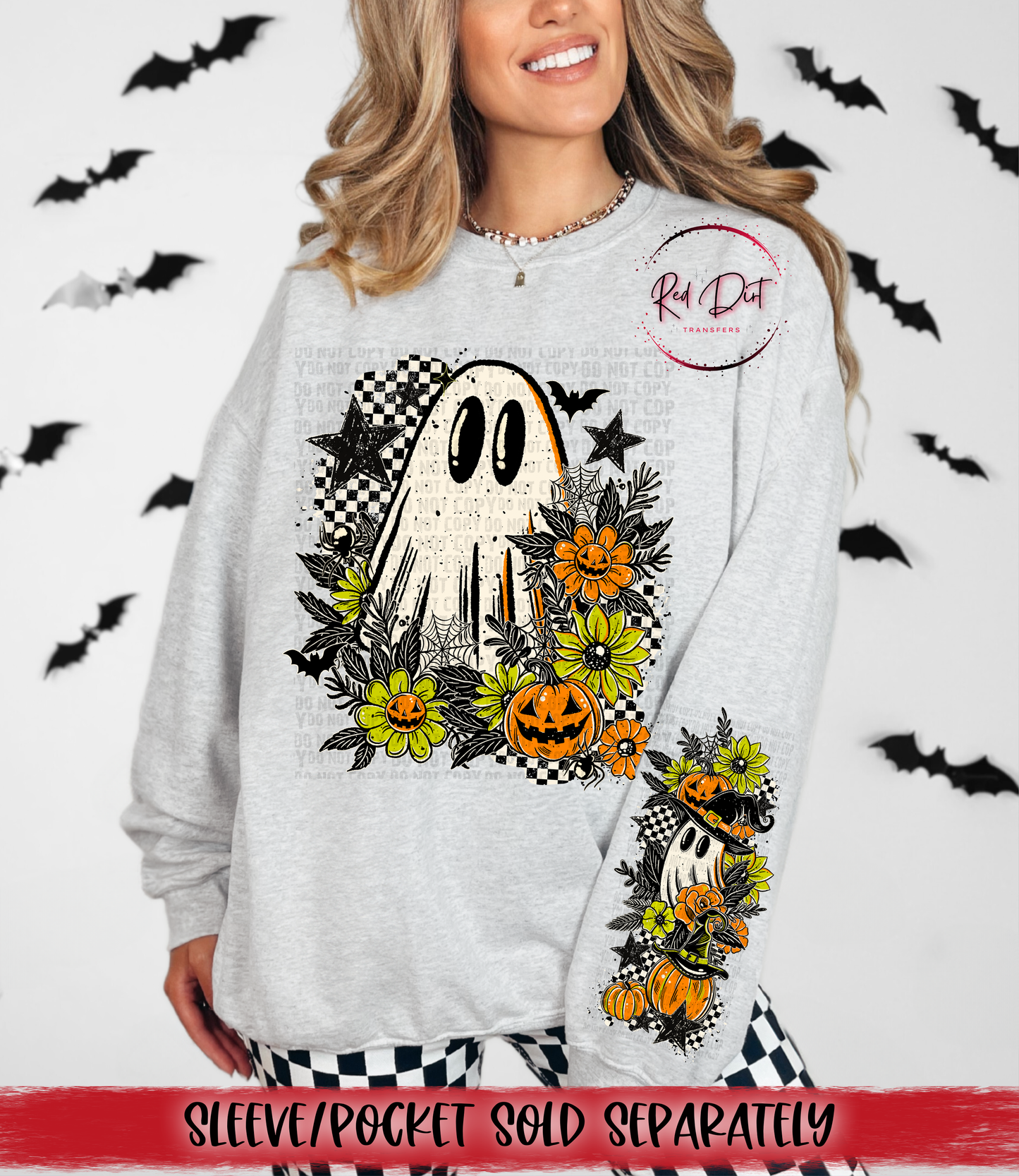 Floral Ghostie DTF Transfer | Trendy Halloween DTF Transfer | High Quality Image Transfers | Ready to Press | Instant Peel
